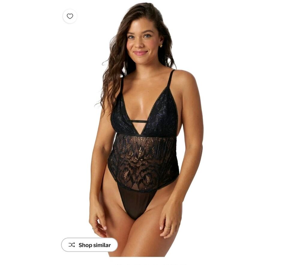 Adored by Adore Me Lace Unlined Evalynn Bodysuit Teddy Lingerie Women 3x NEW!